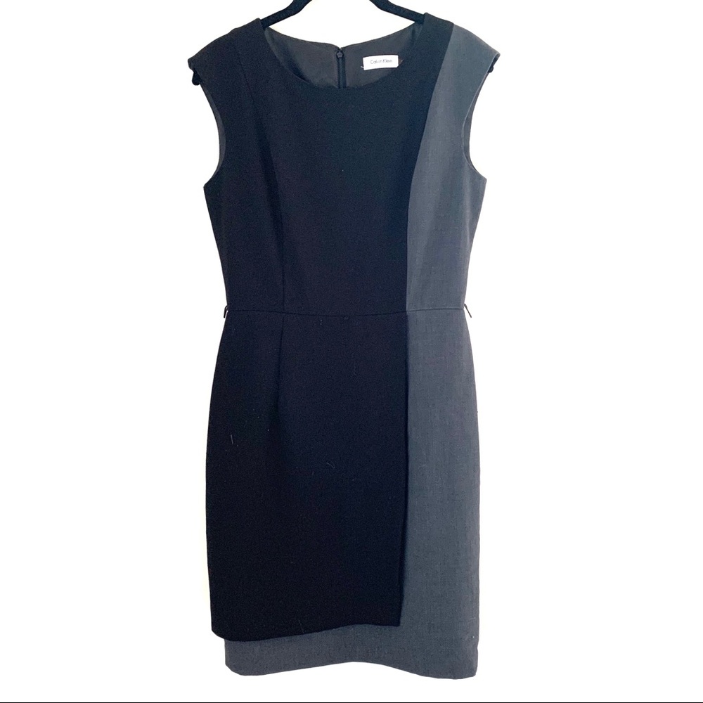 Calvin Klein Color Block Layered Sheath Dress - image 1